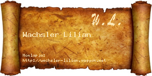 Wachsler Lilian névjegykártya